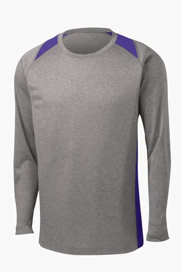 Sport-Tek Long Sleeve Heather Colorblock Contender Tee — view 9