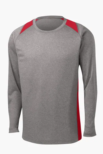 Sport-Tek Long Sleeve Heather Colorblock Contender Tee — view 10
