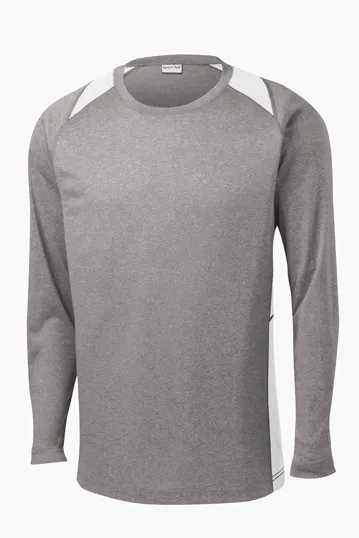 Sport-Tek Long Sleeve Heather Colorblock Contender Tee — view 12