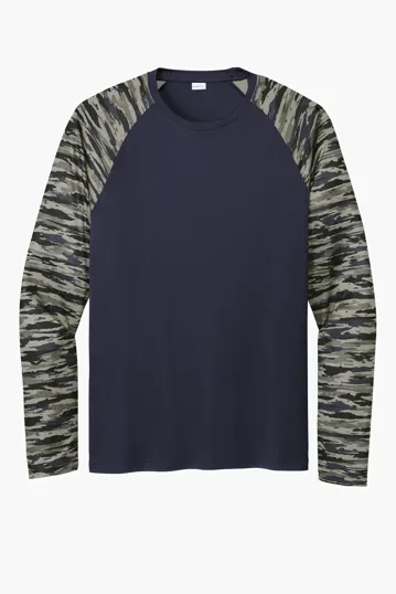 Sport-Tek Drift Camo Colorblock Long Sleeve Tee — view 5