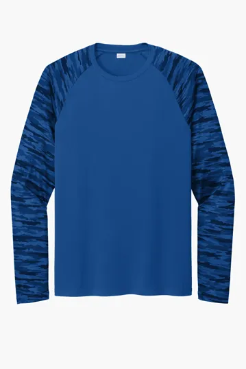 Sport-Tek Drift Camo Colorblock Long Sleeve Tee — view 6