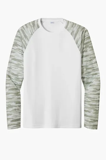 Sport-Tek Drift Camo Colorblock Long Sleeve Tee — view 7