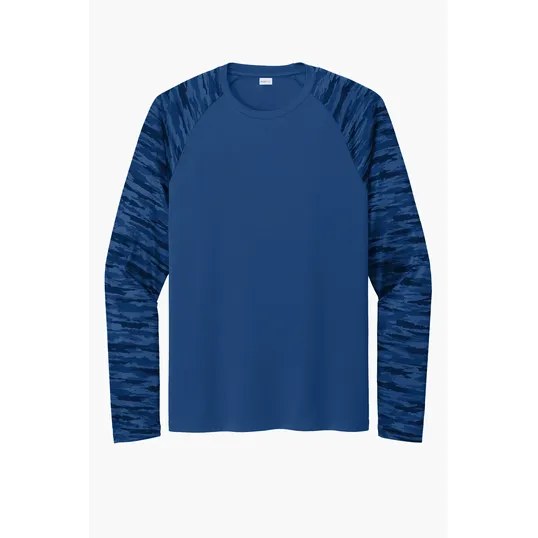 Sport-Tek Drift Camo Colorblock Long Sleeve Tee — view 14