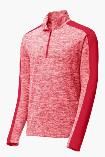Sport-Tek PosiCharge Electric Heather Colorblock 1/4-Zip Pullover — view 3