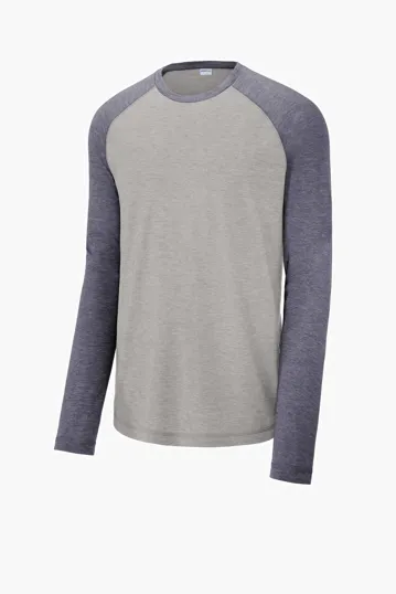 Sport-Tek PosiCharge Long Sleeve Tri-Blend Wicking Raglan Tee — view 3