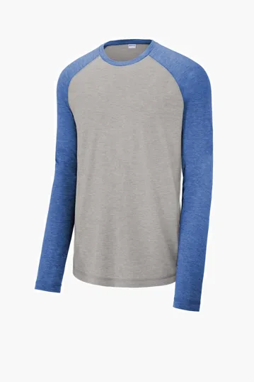 Sport-Tek PosiCharge Long Sleeve Tri-Blend Wicking Raglan Tee — view 14