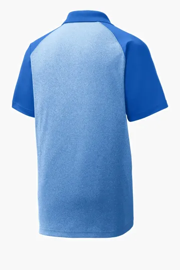 Sport-Tek PosiCharge RacerMesh Raglan Heather Block Polo — view 9