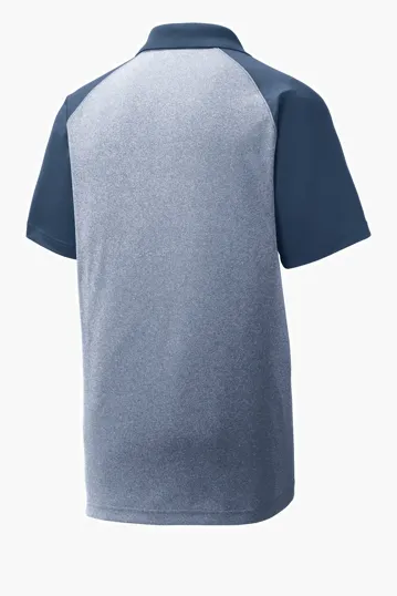 Sport-Tek PosiCharge RacerMesh Raglan Heather Block Polo — view 8