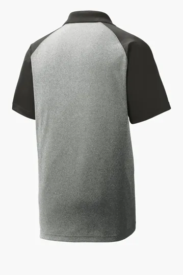 Sport-Tek PosiCharge RacerMesh Raglan Heather Block Polo — view 6