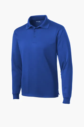Image for Sport-Tek Long Sleeve Micropique Sport-Wick Polo. 