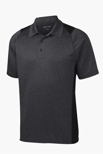 Sport-Tek Heather Colorblock Contender Polo — view 2
