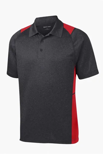 Sport-Tek Heather Colorblock Contender Polo — view 3