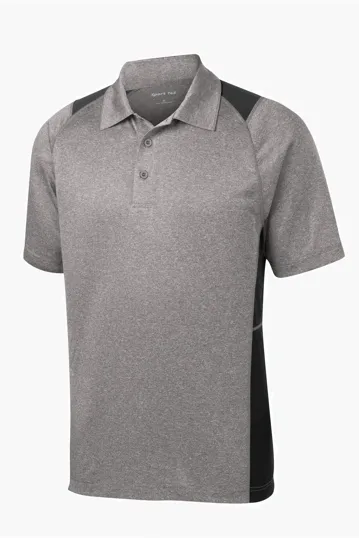 Sport-Tek Heather Colorblock Contender Polo — view 4