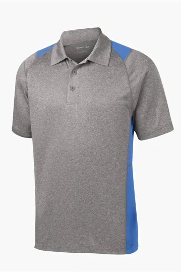 Sport-Tek Heather Colorblock Contender Polo — view 5