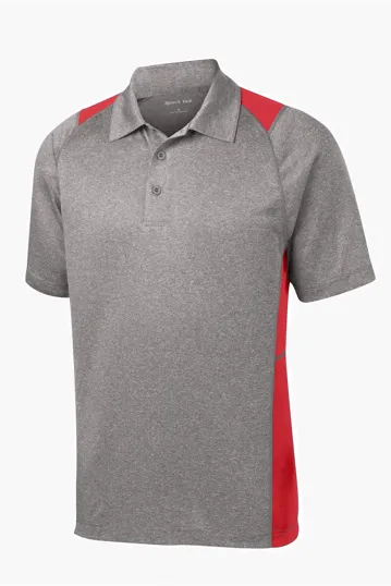 Sport-Tek Heather Colorblock Contender Polo — view 12