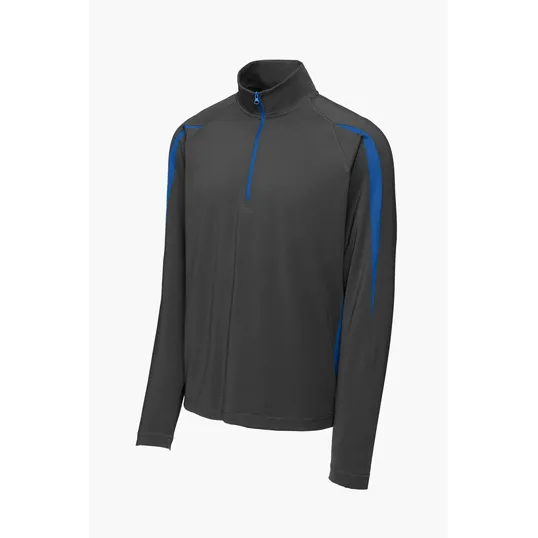 Sport-Tek Sport-Wick Stretch 1/4-Zip Colorblock Pullover — view 6