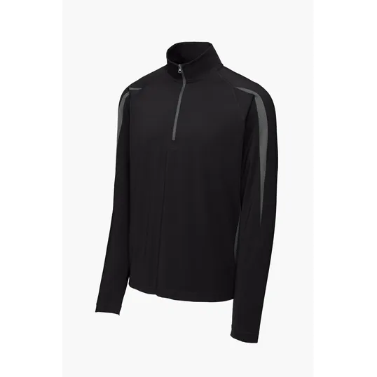Sport-Tek Sport-Wick Stretch 1/4-Zip Colorblock Pullover — view 2