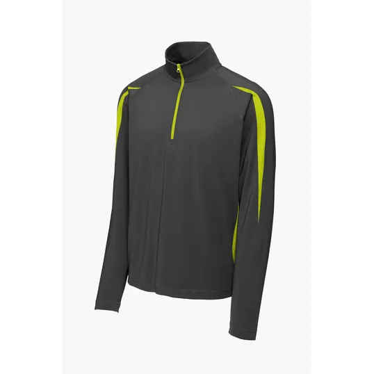 Sport-Tek Sport-Wick Stretch 1/4-Zip Colorblock Pullover — view 5