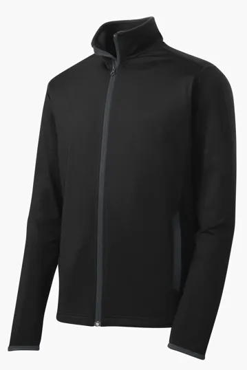 Sport-Tek Sport-Wick Stretch Contrast Full-Zip Jacket — view 2