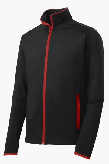 Sport-Tek Sport-Wick Stretch Contrast Full-Zip Jacket — view 3