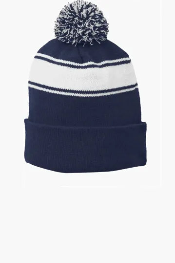 Sport-Tek Stripe Pom Pom Beanie — view 5