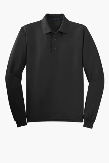 Port Authority Tall Silk Touch Long Sleeve Polo — view 2
