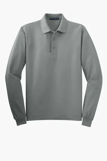 Port Authority Tall Silk Touch Long Sleeve Polo — view 3