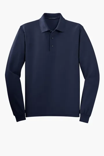 Port Authority Tall Silk Touch Long Sleeve Polo — view 4