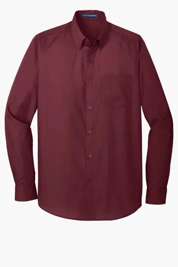 Port Authority Long Sleeve Carefree Poplin Shirt — view 2