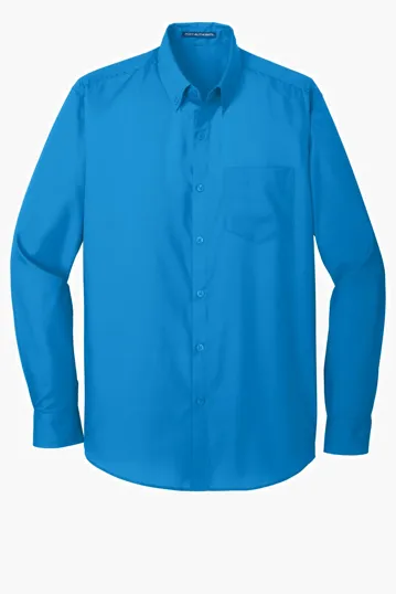Port Authority Long Sleeve Carefree Poplin Shirt — view 4