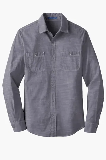 Port Authority Slub Chambray Shirt — view 4