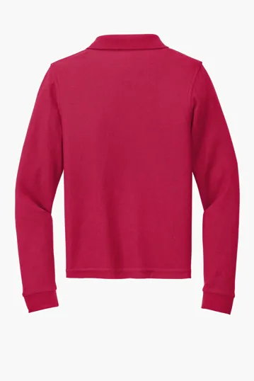 Port Authority Youth Long Sleeve Silk Touch Polo — view 6