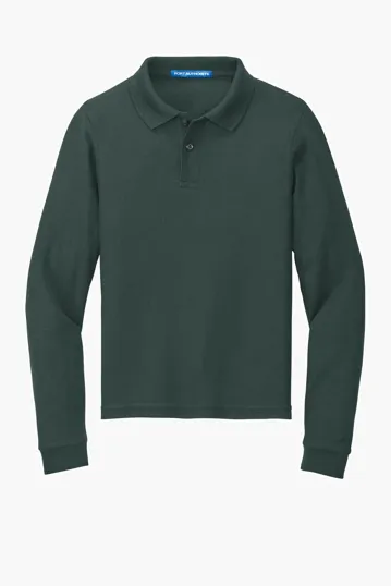Port Authority Youth Long Sleeve Silk Touch Polo — view 2