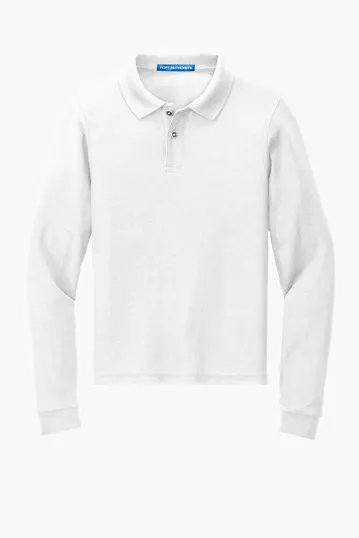 Port Authority Youth Long Sleeve Silk Touch Polo — view 4