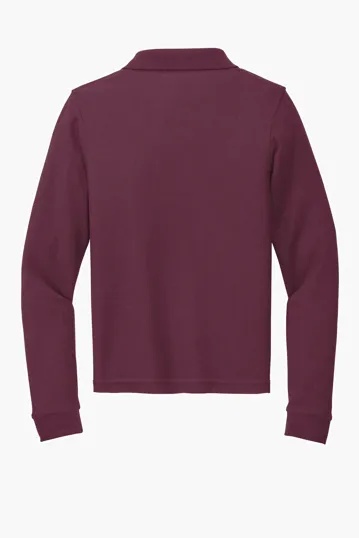 Port Authority Youth Long Sleeve Silk Touch Polo — view 12