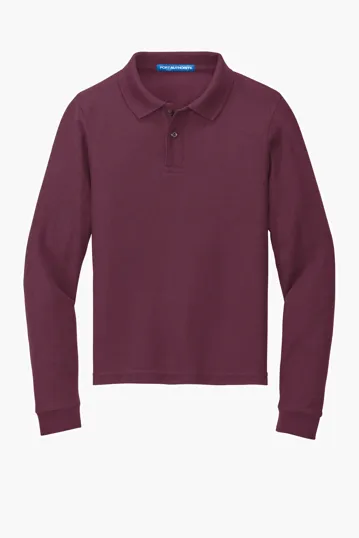 Port Authority Youth Long Sleeve Silk Touch Polo — view 8