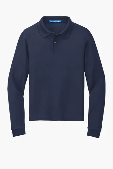 Port Authority Youth Long Sleeve Silk Touch Polo — view 9