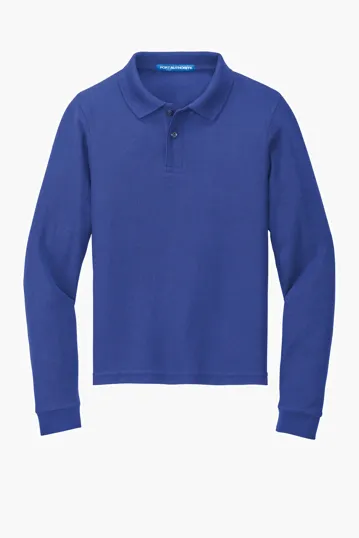 Port Authority Youth Long Sleeve Silk Touch Polo — view 10