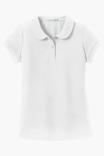 Port Authority Girls Silk Touch Peter Pan Collar Polo. — view 4
