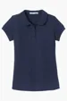 Port Authority Girls Silk Touch Peter Pan Collar Polo.  — view 2