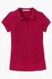 Port Authority Girls Silk Touch Peter Pan Collar Polo.  — view 3