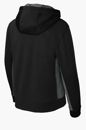 Sport-Tek Youth Sport-Wick Fleece Colorblock Hooded Pullover — view 9