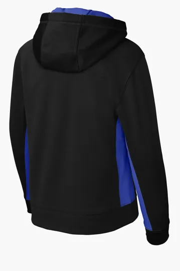 Sport-Tek Youth Sport-Wick Fleece Colorblock Hooded Pullover — view 10