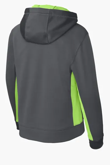Sport-Tek Youth Sport-Wick Fleece Colorblock Hooded Pullover — view 11