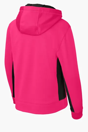 Sport-Tek Youth Sport-Wick Fleece Colorblock Hooded Pullover — view 13
