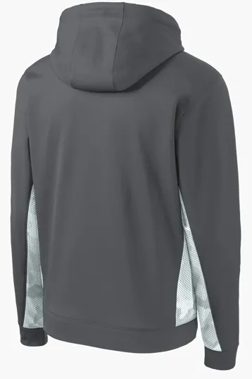 Sport-Tek Youth Sport-Wick CamoHex Fleece Colorblock Hooded Pullover — view 11