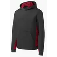 Sport-Tek Youth Sport-Wick CamoHex Fleece Colorblock Hooded Pullover — view 3