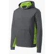 Sport-Tek Youth Sport-Wick CamoHex Fleece Colorblock Hooded Pullover — view 5