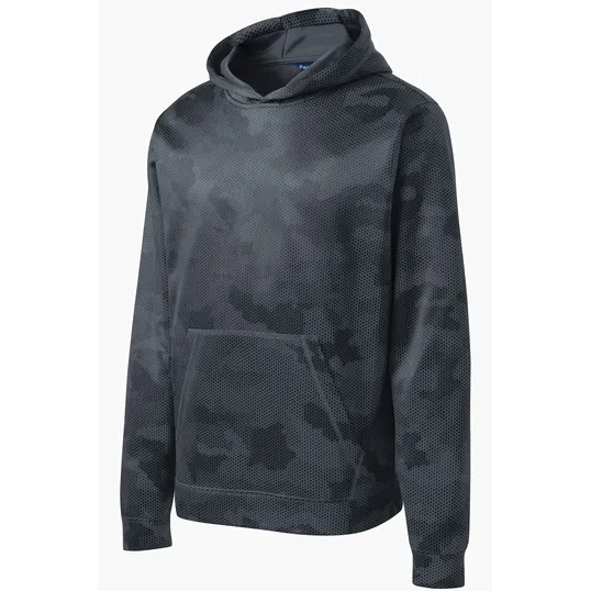 Sport-Tek Youth Sport-Wick CamoHex Fleece Hooded Pullover — view 2