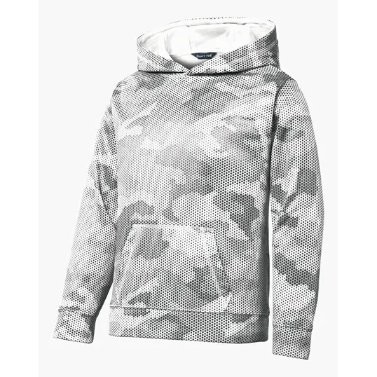 Sport-Tek Youth Sport-Wick CamoHex Fleece Hooded Pullover — view 7